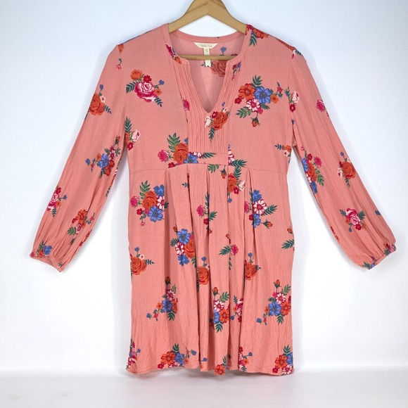 Matilda Jane Lets Go Out Floral Peasant Dress Women Medium Pink Long Sleeve Boho - Picture 2 of 16